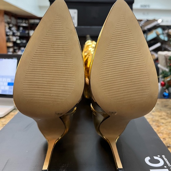 INC International Concepts Iyonna Gold Knee High Boots - Picture 7 of 7